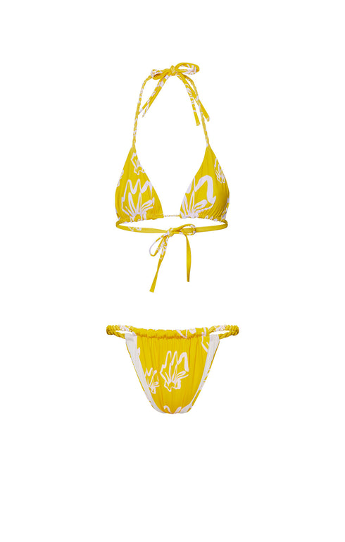 Yellow Caracolito Classic Triangle Bikini SET